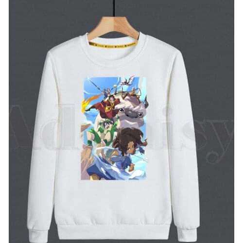 Aang And Appa Badass The Last Airbender Avatar Hoodies Sweatshirt Print Trend Mens Clothes Hip-Hop Male Crewneck Hoodies Men