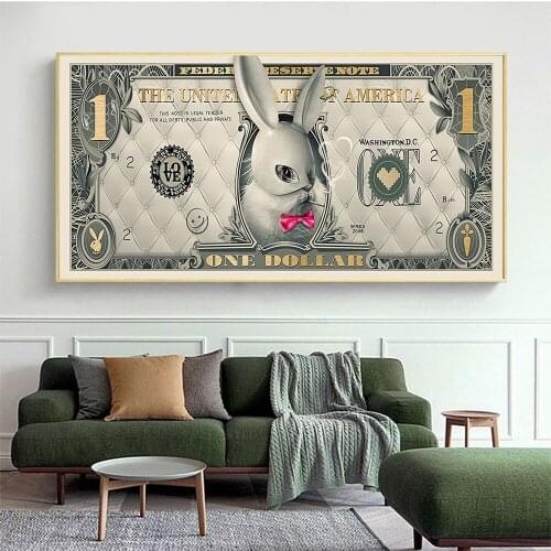 Creativity Animal U S Dollar Posters and Prints Posters Home Corridor Canvas Painting Living Room Bedroom Decor Pictures
