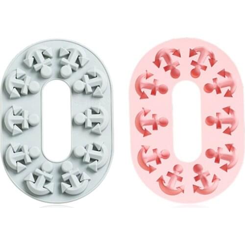 Creative Ship Anchor Chain Shape Candy Chocolate Silicone Mold Straw Top Mold Cake Decoration Tool Pastry Baking Accessories