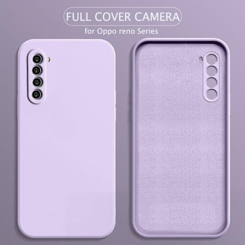 Square Silicone Phone Case For Oppo Reno 2 2Z 2F 3 4 5 Pro 5Z SE 4Z 6 4G 5G Camera Protect Soft Back Cover On Silicon Reno2F