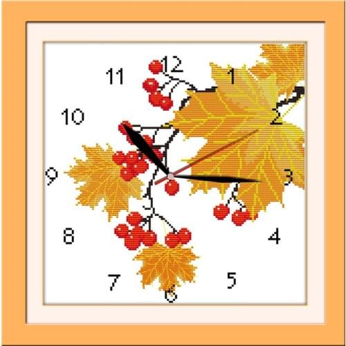 Golden years cross stitch kit 14ct 11ct count print canvas wall clock stitching embroidery DIY handmade needlework