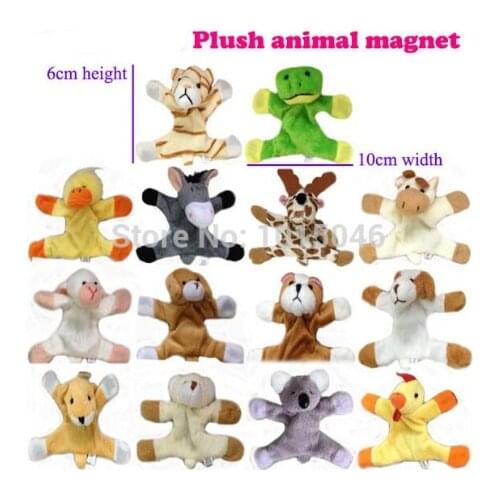 Free Shipping 6Pcs Cute Animal Refrigerator Magnet Stickers Plush Fridge Magnet Sticker Children Birthday Gift Christmas Gift