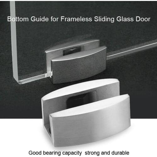 Bathroom Floor Guide Set 304 Stainless Steel Floor Bottom Guide Replacement for Frameless Sliding Door Glass Shower Door Fitting