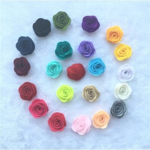 NEW 1.8inch Fashion non-woven fabrics felt rose flower Diy for hair accessories headband ornaments 10pcs