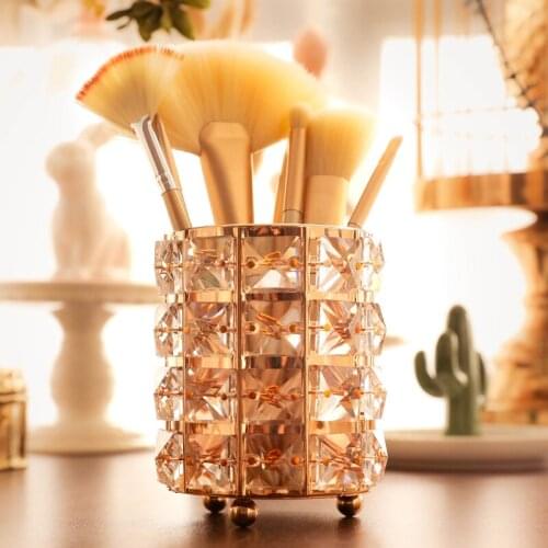 Professional Crystal Makeup Brush Holder Storage Box Cosmetic Brushes Organizer Container Cup Organizer