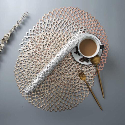 PVC Hollow Nordic Style Non-slip Kitchen Placemat Coaster Insulation Pad Dish Coffee Cup Table Mat Home Hotel Decor 51038