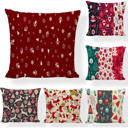 Christmas Decoration Cover 45 * 45 Pillowcase Sofa Cushions Home New Year 2021 Christmas Decorations for Home Sofa Seat Cover