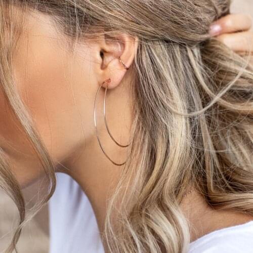 Boho Hollowed Crescent hoop Earrings Party Banquet Jewelry Ear Studs Decor new
