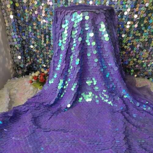 Customizable Oversized Encrypted Round Fish Scales Sequined Tablecloth Purple Wedding Birthday Party Background Home Decoration