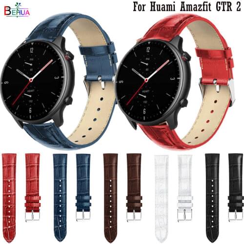 Leather Replacement Watch Strap Band For Huami Amazfit GTR 2 Bracelet WristBand for Garmin Forerunner 645 245 245M Watchbands