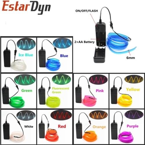 3V/5V/12V Neon Light 6mm Sewing Edge EL Wire Led Dance Party Decor Car Lights Neon LED lamp Flexible 2.3MM Rope Tube LED Strip