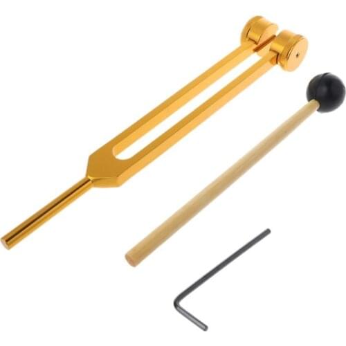 128HZ Aluminum Alloy Silver Tuning Fork Chakra Hammer Ball Diagnostic Tool for Sound Healing Therapy Healing