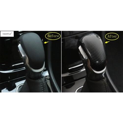 Lapetus Carbon Fiber Style Interior For Vauxhall OPEL Mokka / BUICK ENCORE 2013 - 2019 Gear Shift Handle Knob Decor Cover Trim