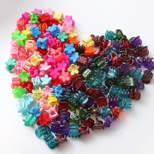 10/20Pcs Girls Cute Colorful Hair Clips Flower Star Mickey Small Hair Claws Kids Sweet Hairpin Cartoons Fashion Hair Accessories