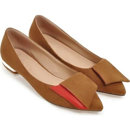 Big SizePointy color block shoes summer flat ladies women shoes woman