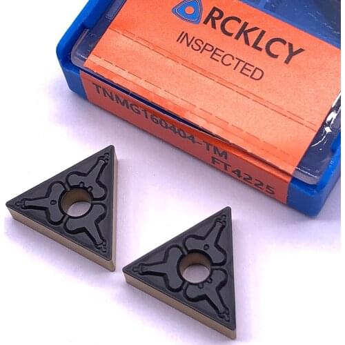 10pcs RCKLCY Turning Tool Carbide Inserts TNMG160404-TM FT4225 Indexable lathe Inserts CNC Insert Internal Turning Insetrs
