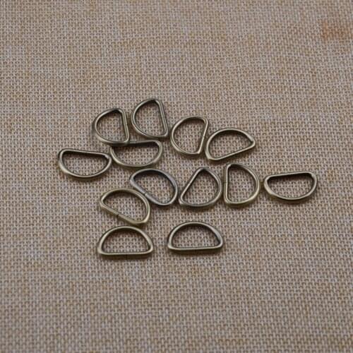 15mm inside wide - Antique Bronze Plated Unwelded D Rings
