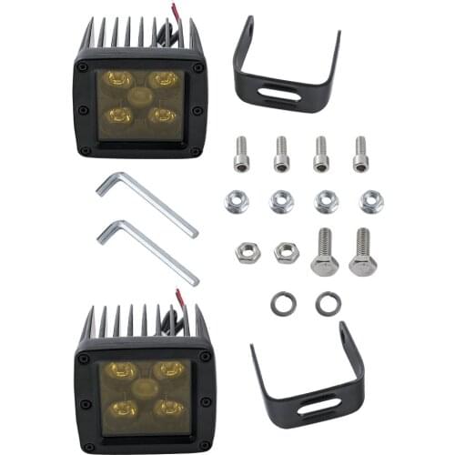 3inch Yellow LEd Cube Pods Work Light Bar Spot Flood Fog Driving Lamp OffRoad 2pcs