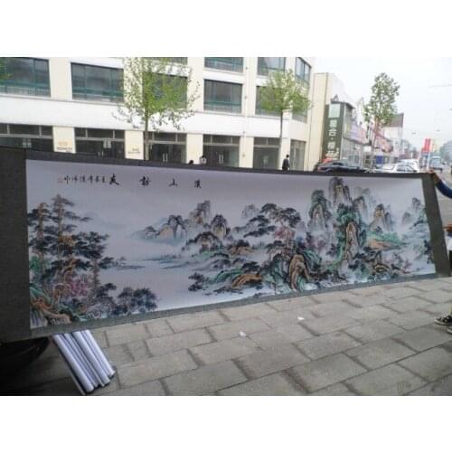 350 CM large Huge -hall Lobby HOME company WALL Asia Decorative painting landscape FENG SHUI chinese silk painting art