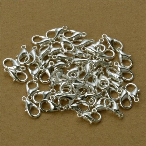 50pcs DIY jewelry findings & components,Bracelet Department,12*6mm Gold/Rhodium/Black/Silver Lobster Clasps Claw Clasp