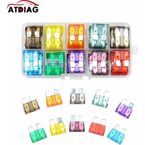 Hot Sale 50/100pcs Blade Type Car Fuse Assortment Set Auto Car Truck 2.5/3/5/7.5/10/15/20/25/30/35A Fuse with Box Clip