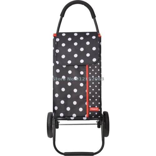 Shopping Cart Aluminum Stair Climbing Waterproof Folding Grocery Trolley Trolley Art Student Trolley