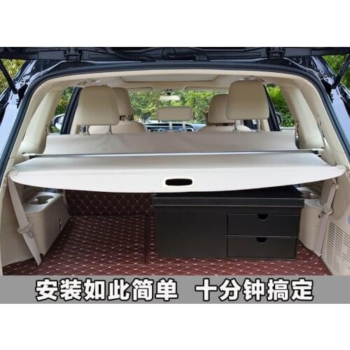Aluminium alloy + Fabric Rear Trunk Security Shield Cargo Cover for Ford Everest Endeavour 4Dr SUV 2015 2016 2017 car styling