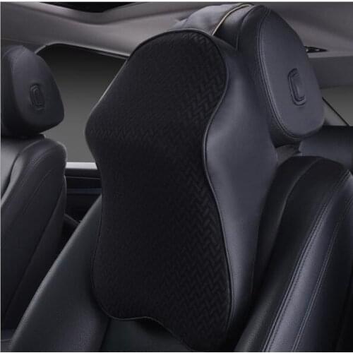 Car Headrest Pillow 7 Colors Auto Neck Pillow Memory Foam Travel Leather Pillow Multifunctional Neck Cushion