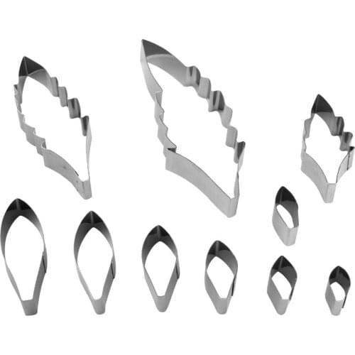 Free Shipping 10pcs Stainless Steel Different Flowers and Leaves Cookie Cutter Fondant Molds Set