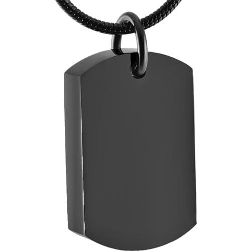 CMJ8416 Free Engraving Black dog tag cremation jewelry Urn pendant stainless steel ash urn necklace colar masculino for ashes