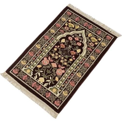 Floral Chenille Islamic Muslim Prayer Mat Salat Musallah Prayer Rug Tapis Carpet Tapete Banheiro Praying Mat UDP01 Free Shipping