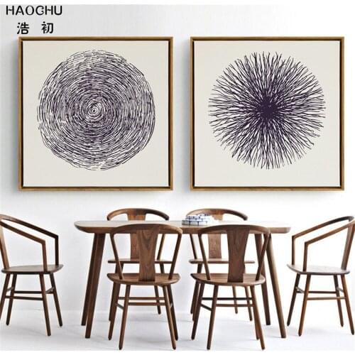 HAOCHU Abstract New Chinese Style Zen murals Canvas Wall Painting decorations for Home study bedroom kids room School Cafe Ba'r