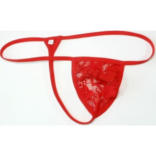 G6999 Mens String Pouch Thong Triangle back stretchy Lace Floral