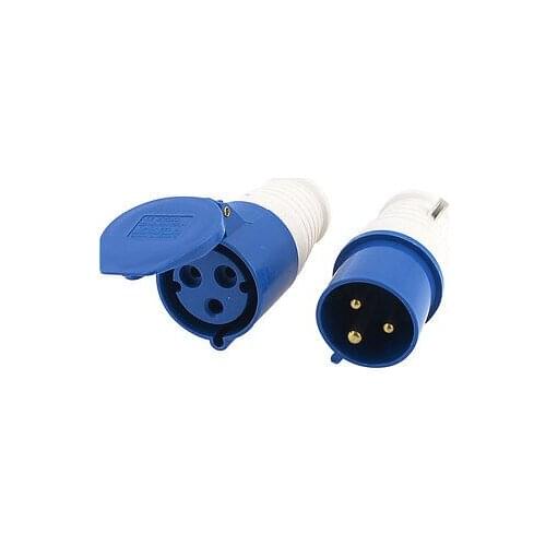 IEC309-2 32A 3 Pin Plug w Coupler Single Phase Waterproof Socket 220/250V