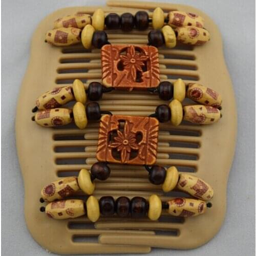 Royal brown flower beads magic comb 12 pcs/lot classical comb easy updo bridal magic comb