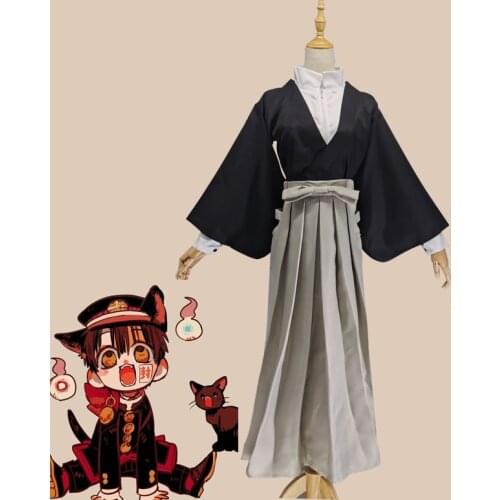 Toilet Bound Hanako Kun Cosplay Yugi Amane Cosplay Costume Samurai Kimono Hakama Pants Full Set Halloween Costumes