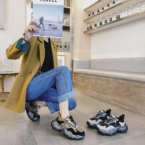 Swiftmovement Women Sneakers Platform shoes Fashion stitching casual Thick bottom Lace-up Breathable Ladies sneaker