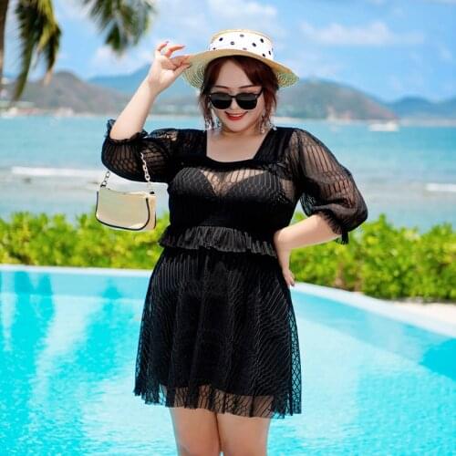 Swimming Suit for Women 2021 New Lace Plus Size One Piece Bathing Suits Ruffles Sexy Underwire Extra Large Size 3XL-9XL Swimwear