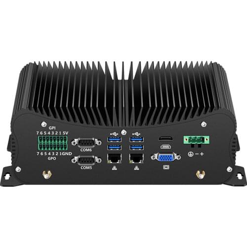 Fanless Mini PC i5 8250U DDR4 mSATA/M.2 SSD RS232 RS422 RS485 Dual LAN LPT PS/2 GPIO HDMI VGA WiFi 4G LTE Support Windows Linux