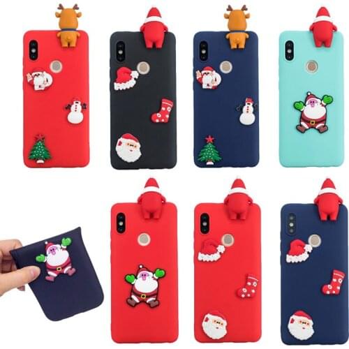 Cartoon Christmas Phone Case For Xiaomi mi 6X 5X S2 A2 Santa Claus Cover For Xiaomi Redmi Note 4 4X 5 Pro S9 Plus S8 S7 edge S6