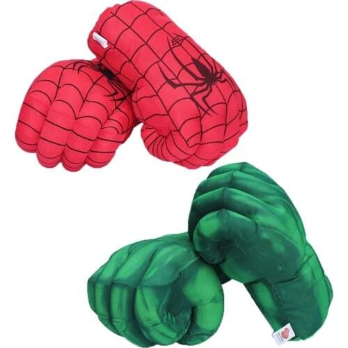 2021 New 13" 33cm Hulk Smash Hands + Spider-Man Plush Gloves Spiderman Performing Props Toys Great Gift