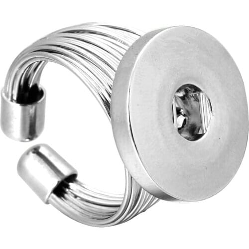 New Snap Jewelry Metal Snap Button Ring 18mm 12mm DIY Party Ring Interchangeable Rings for Women Men Rings