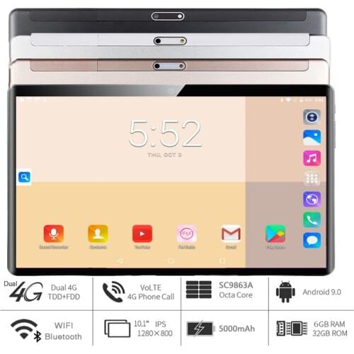 New Tablet Pc 10 inch Android 9.0 Tablets Octa Core Google Play 3g 4g LTE Phone Call GPS WiFi Bluetooth Tempered Glass 10.1 inch