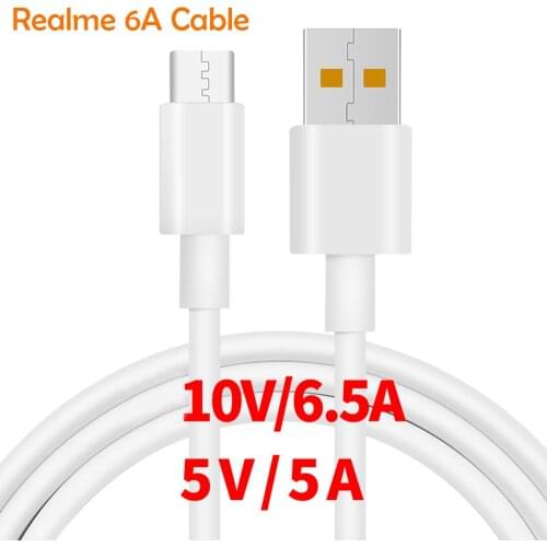 Original Realme 6A Super Quick Charger Type C USB Cable For Realme 6 7 Q2 V5 X50 X2 X3 X7 X50m Pro 6S OPPO Reno 2 3 4 Ace Pro