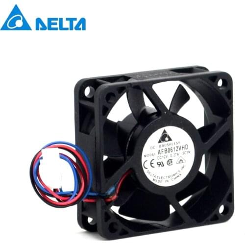 Original new AFB0612VHD 6020 6CM 60mm 12V 0.27A three wire speed dual- ball bearing cooling fan for Delta 60*60*20mm