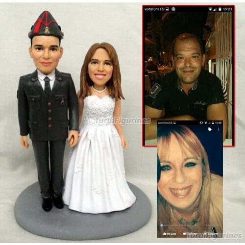 Policeman wedding figurine bride groom cake topper customized with pets funny wedding gift personalized handmade present for gir