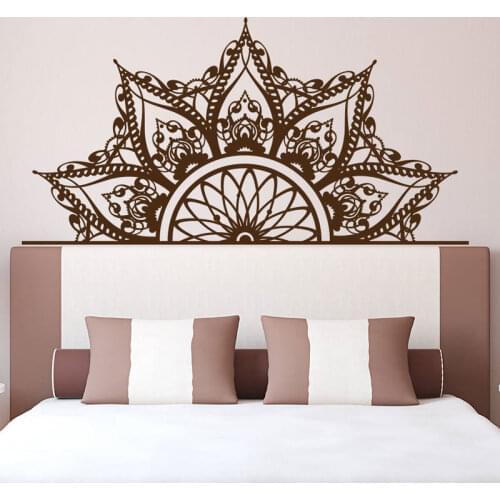Half Mandala Headboard Wall Decal Headboard Decal Bedroom Vinyl Decal Mandala Vinyl Sticker Bedroom Decoration MT08
