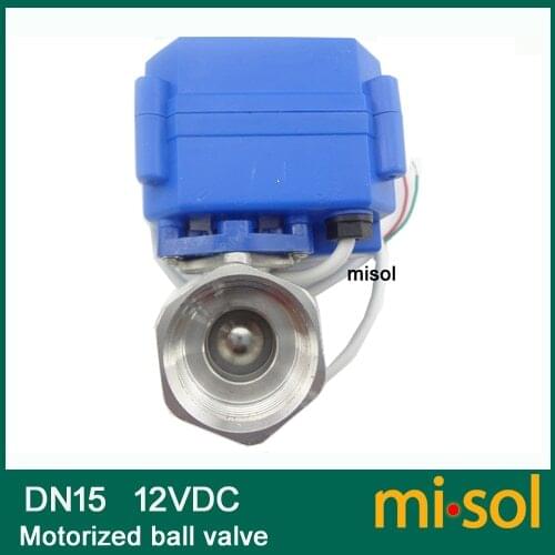 Misol 10x G1/2" DN15 motorized ball valve 9-24VDC CR04, Stainless steel, electrical valve