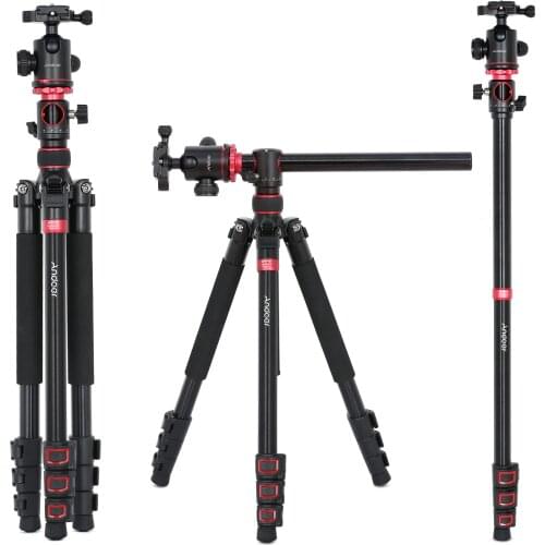 Andoer TTT-012 183cm Aluminum Alloy Tripod Tripod Monopod Stand Rotatable Ball Head Detachable QR Plate Payload 10KG for Camera