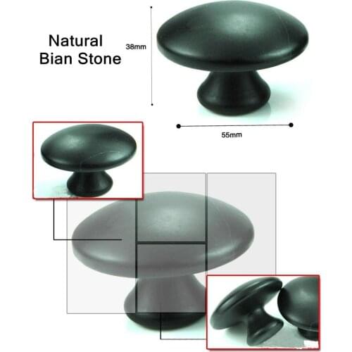 Sibin stone Bian Stone Bianshi Black Stone Carve Bianshi Mushroom Massager Traditional Acupuncture Tool Stone Massage Tool